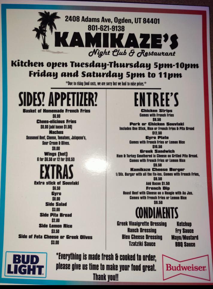 Kamikazes - House Of Rock Menu image 3
